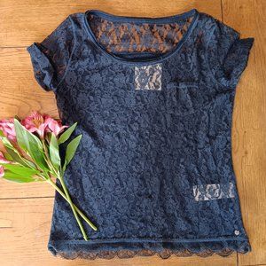 Abercrombie Lace Short Sleeve Top
